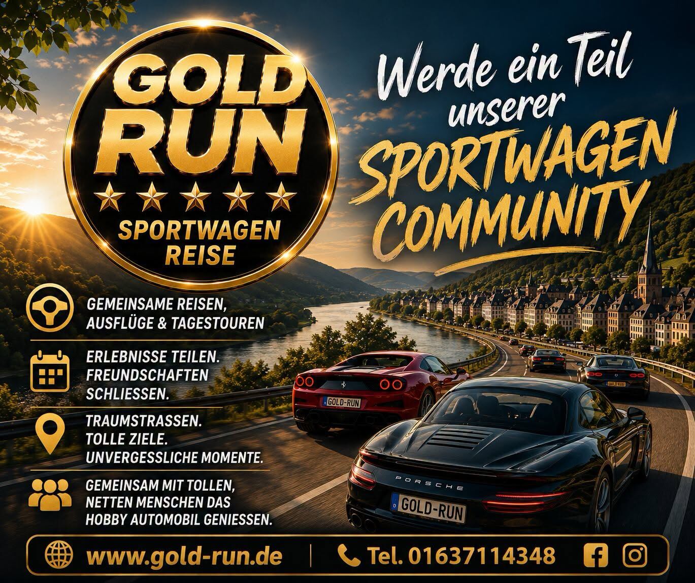 GOLD RUN - Werde ein Teil unserer Sportwagen Community!