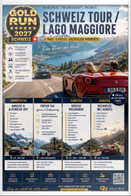 Gold-Run - Sportwagenreisen - Schweiz Tour/Lago Maggiore