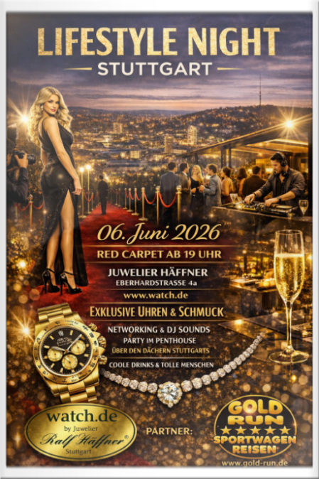 Gold-Run SportwagenTour -  Lifestyle Night Juwelier Häffner