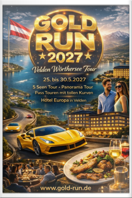 Gold-Run Sportwagenausfahrt - Velden 2027, 25.-30.05.